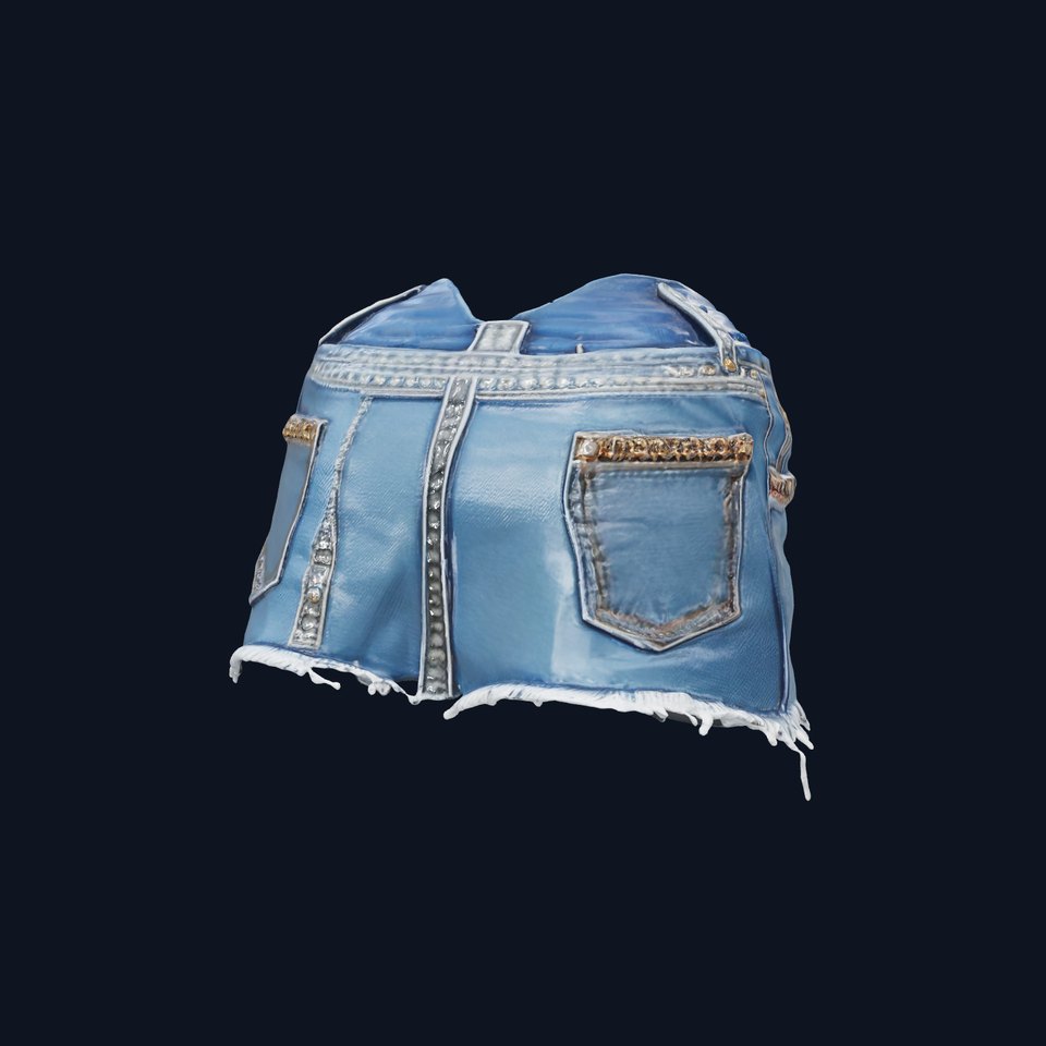 Denim Shorts with Studs Model Pack